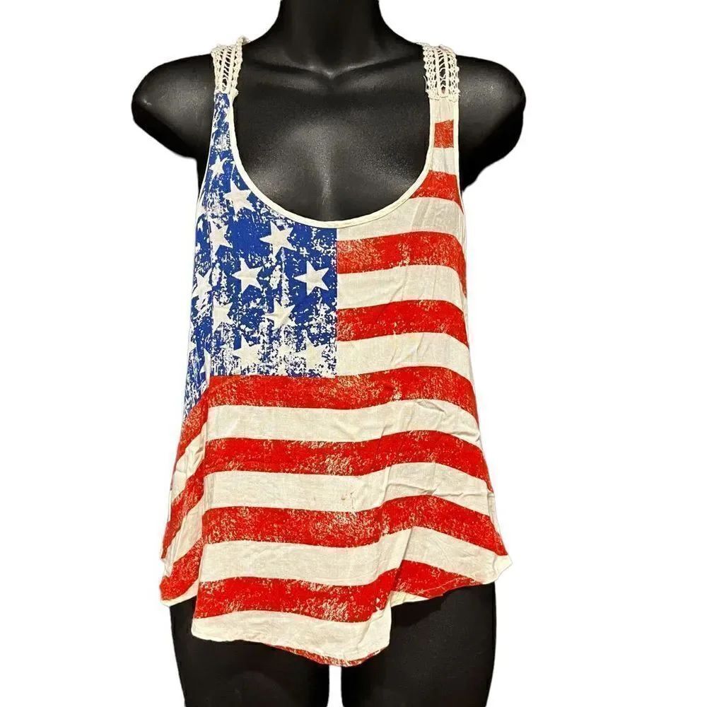 Rue21 Crochet America Tank Top Women’s Small